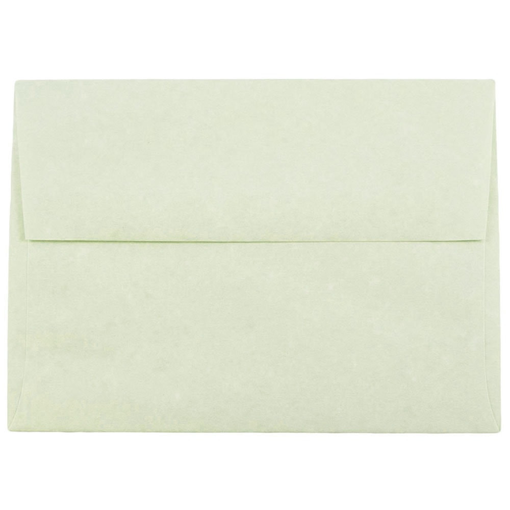 JAM PAPER AND ENVELOPE JAM Paper 13278  Parchment Booklet Invitation Envelopes, A6, Gummed Seal, 30% Recycled, Green, Pack Of 25