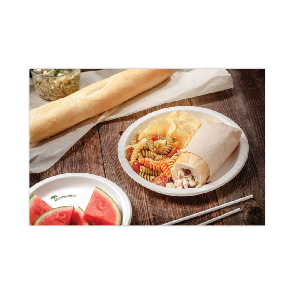 PACTIV EVERGREEN CORPORATION PSP09EC EarthChoice Pressware Compostable Dinnerware, Plate, Paper, 9" dia, White, 450/Carton