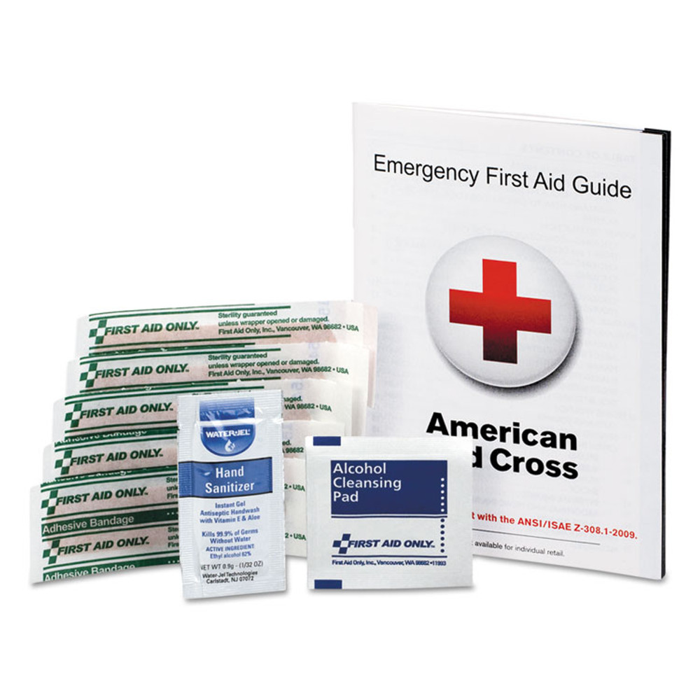 FIRST AID ONLY, INC. FAE6017 First Aid Guide w/Supplies, 9 Pieces
