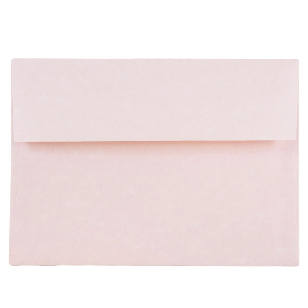 JAM PAPER AND ENVELOPE JAM Paper 97834  Parchment Booklet Invitation Envelopes, A7, Gummed Seal, 30% Recycled, Pink Ice, Pack Of 25