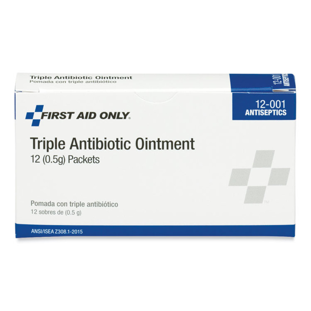 FIRST AID ONLY, INC. PhysiciansCare® by 12001 First Aid Kit Refill Triple Antibiotic Ointment, Packet, 12/Box