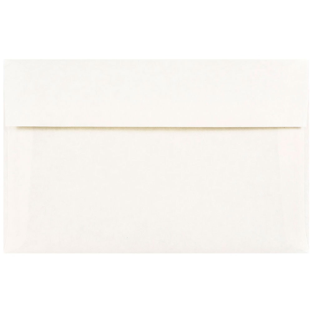 JAM PAPER AND ENVELOPE JAM Paper 16082  Parchment Booklet Invitation Envelopes, A10, Gummed Seal, 30% Recycled, White, Pack Of 25