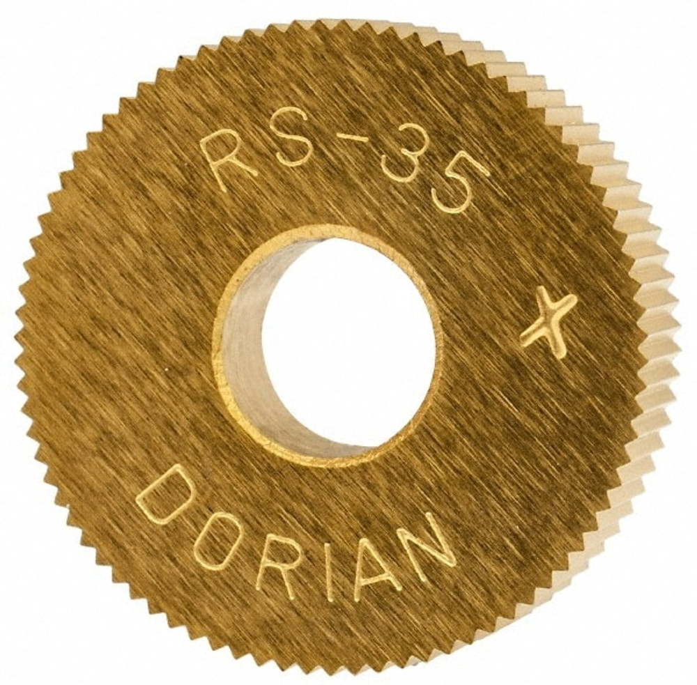 Dorian Tool 73310126516 Standard Knurl Wheel: 3/4" Dia, 90 ° Tooth Angle, 35 TPI, Straight, Cobalt