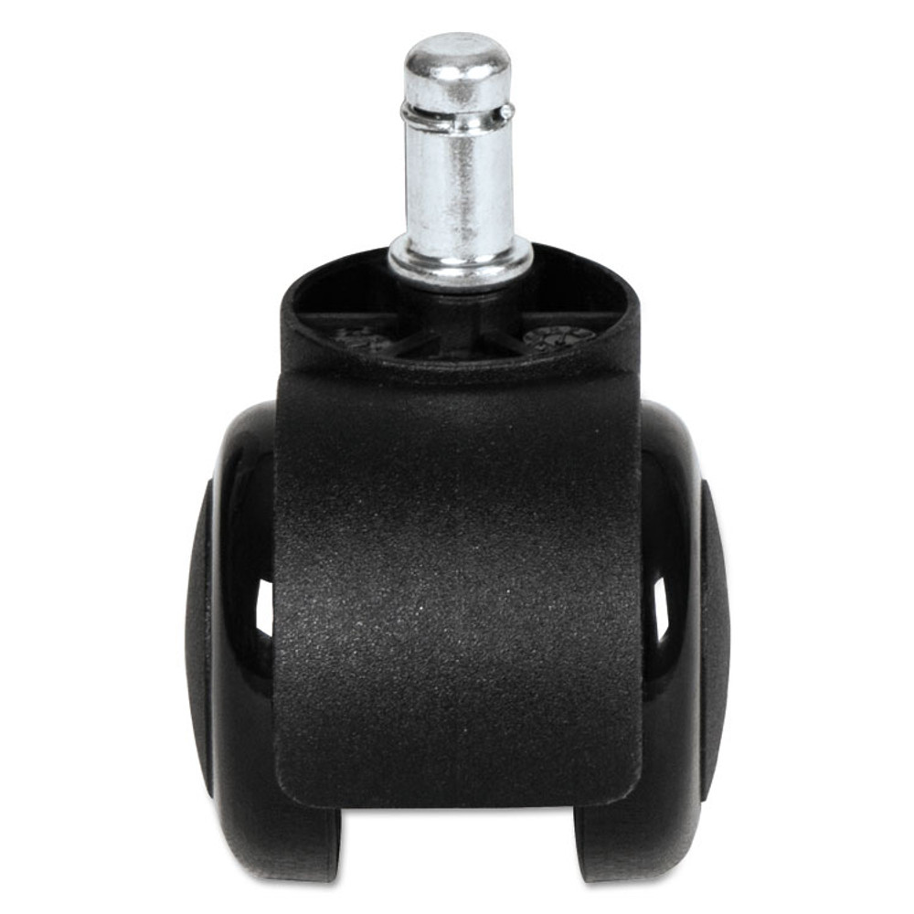 ALERA CASTERST2 Dual Wheel Hooded Casters, Grip Ring Type B Stem, 2" Soft Nylon Wheel, Black, 5/Set