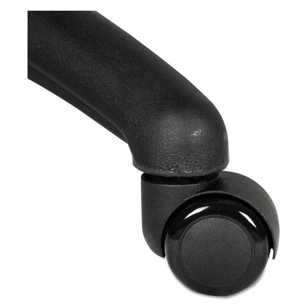 ALERA CASTERST2 Dual Wheel Hooded Casters, Grip Ring Type B Stem, 2" Soft Nylon Wheel, Black, 5/Set