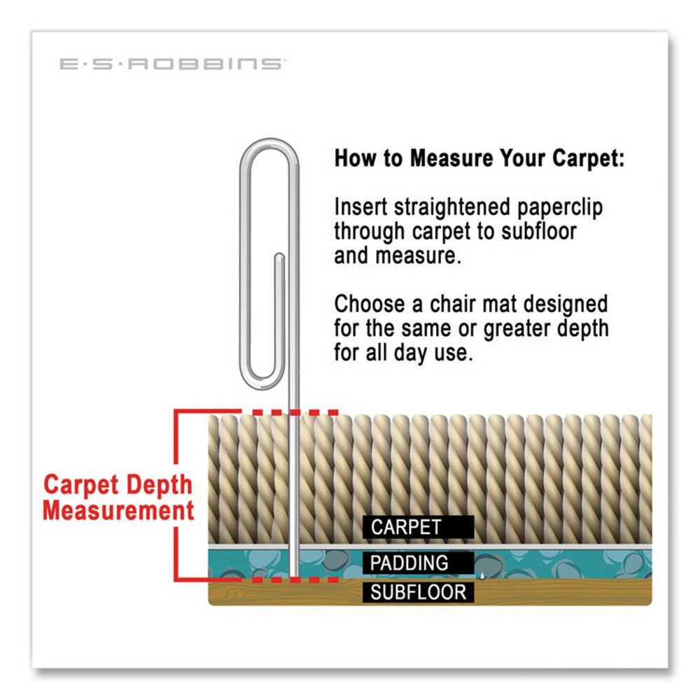 E.S. ROBBINS ES 119743 TrendSetter Chair Mat for Medium Pile Carpet, 36 x 48, Cherry