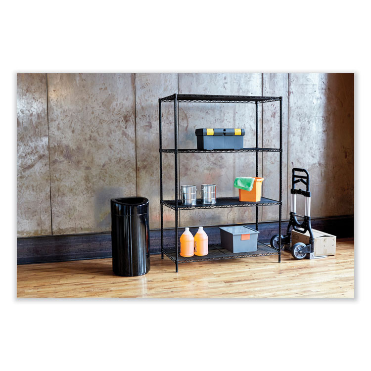 SAFCO PRODUCTS 9921SL Open Top Oval Waste Receptacle, 14 gal, Steel, Silver