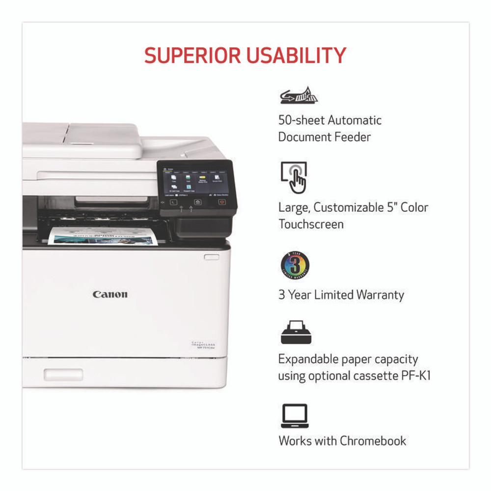 INNOVERA Canon® 5455C015 imageCLASS MF751Cdw Wireless Multifunction Laser Printer, Copy/Print/Scan