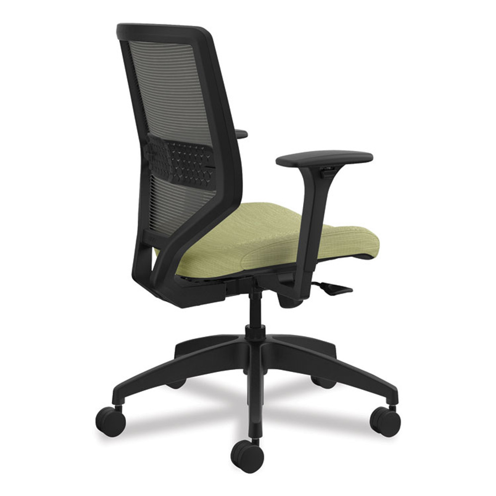 HON COMPANY SVM1ALICC82T Solve Series Mesh Back Task Chair, Supports Up to 300 lb, 18" to 23" Seat Height, Meadow Seat, Charcoal Back, Black Base