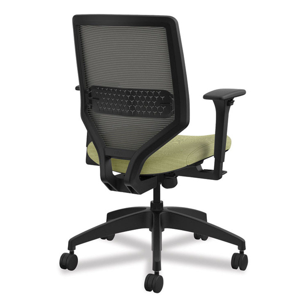 HON COMPANY SVM1ALICC82T Solve Series Mesh Back Task Chair, Supports Up to 300 lb, 18" to 23" Seat Height, Meadow Seat, Charcoal Back, Black Base