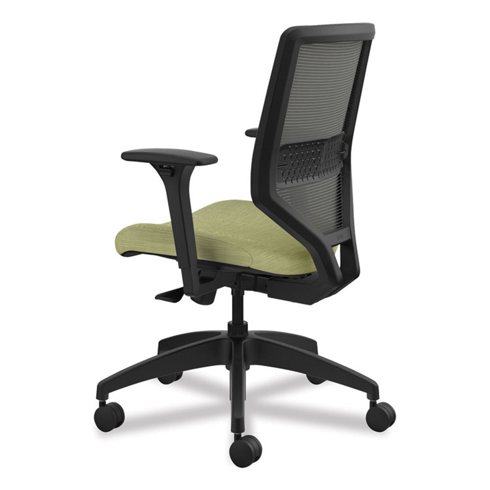 HON COMPANY SVM1ALICC82T Solve Series Mesh Back Task Chair, Supports Up to 300 lb, 18" to 23" Seat Height, Meadow Seat, Charcoal Back, Black Base