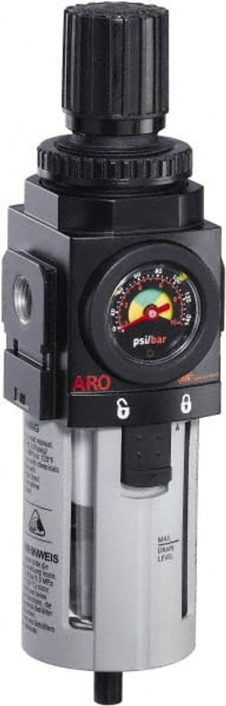 ARO/Ingersoll-Rand P39354-600 FRL Combination Unit: 3/4 NPT, Standard, 1 Pc Filter/Regulator with Pressure Gauge