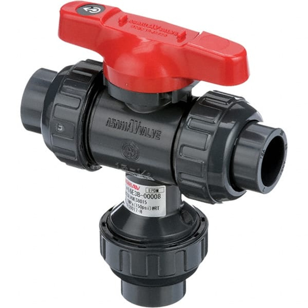 Asahi 2510015 Multiport Manual Ball Valve: 1-1/2" Pipe, Full Port