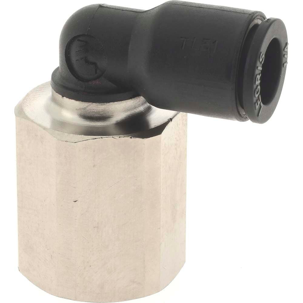 Legris 3009 56 14 Push-To-Connect Tube Fitting: Female Elbow, 1/4" Thread, 1/4" OD