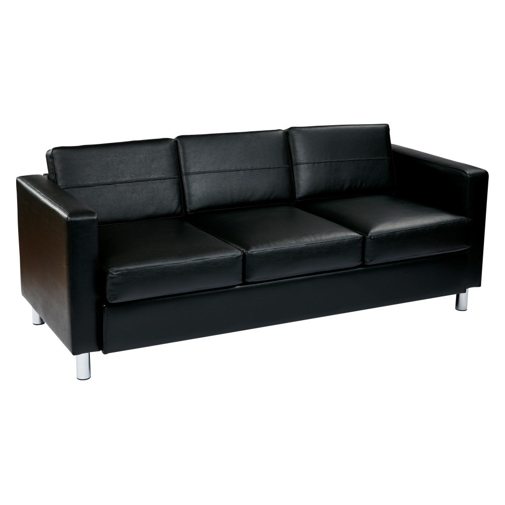 OFFICE STAR PRODUCTS PAC53-V18 Office Star Avenue Six Pacific Sofa, Black/Silver