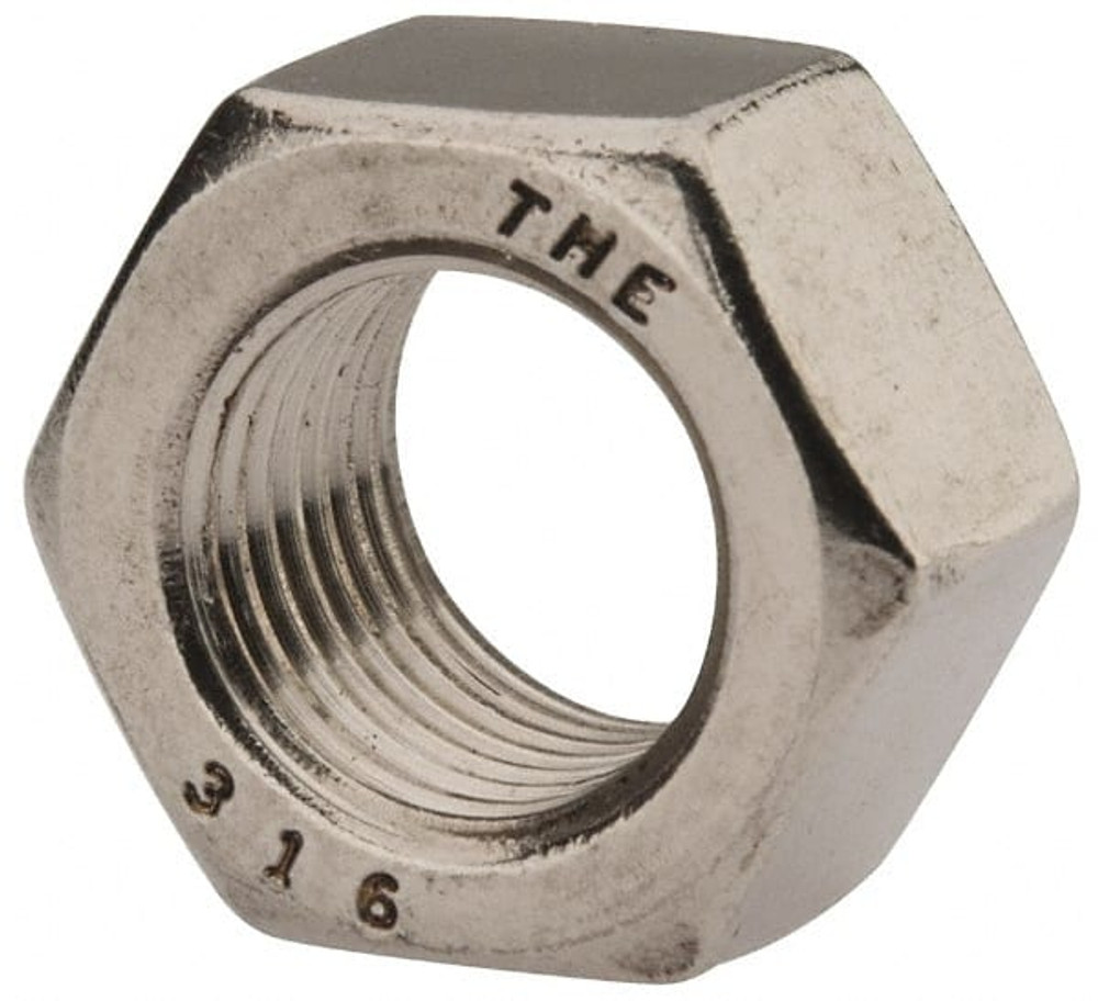 Value Collection 763078PS Hex Nut: 1/2-20, Grade 316 Stainless Steel, Uncoated