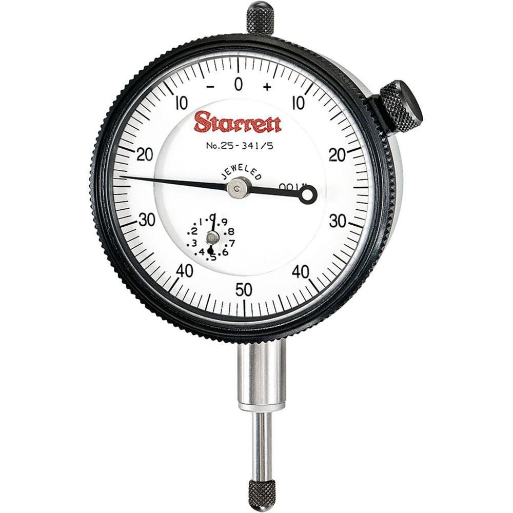 Starrett 53285 Dial Drop Indicator: 0 to 0.5" Range, 0-50-0 Dial Reading, 0.001" Graduation, 2-1/4" Dial Dia