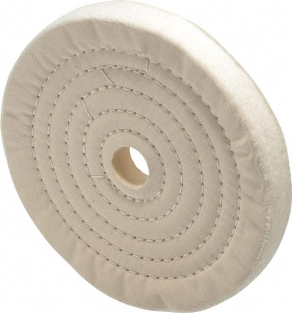 MSC FM-78012 Unmounted Spiral Sewn Buffing Wheel: 7" Dia, 1" Thick, 1" Arbor Hole Dia