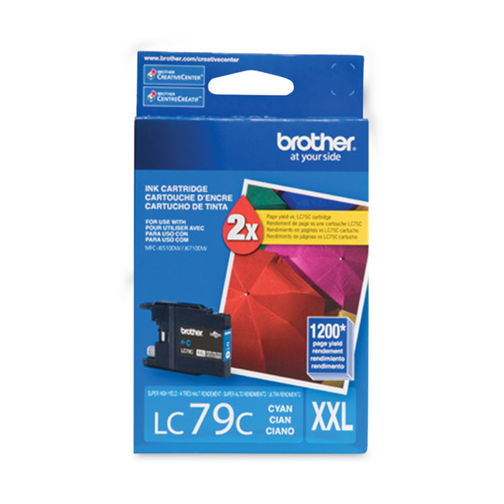 BROTHER INTL. CORP. LC79C LC79C Innobella Super High-Yield Ink, 1,200 Page-Yield, Cyan