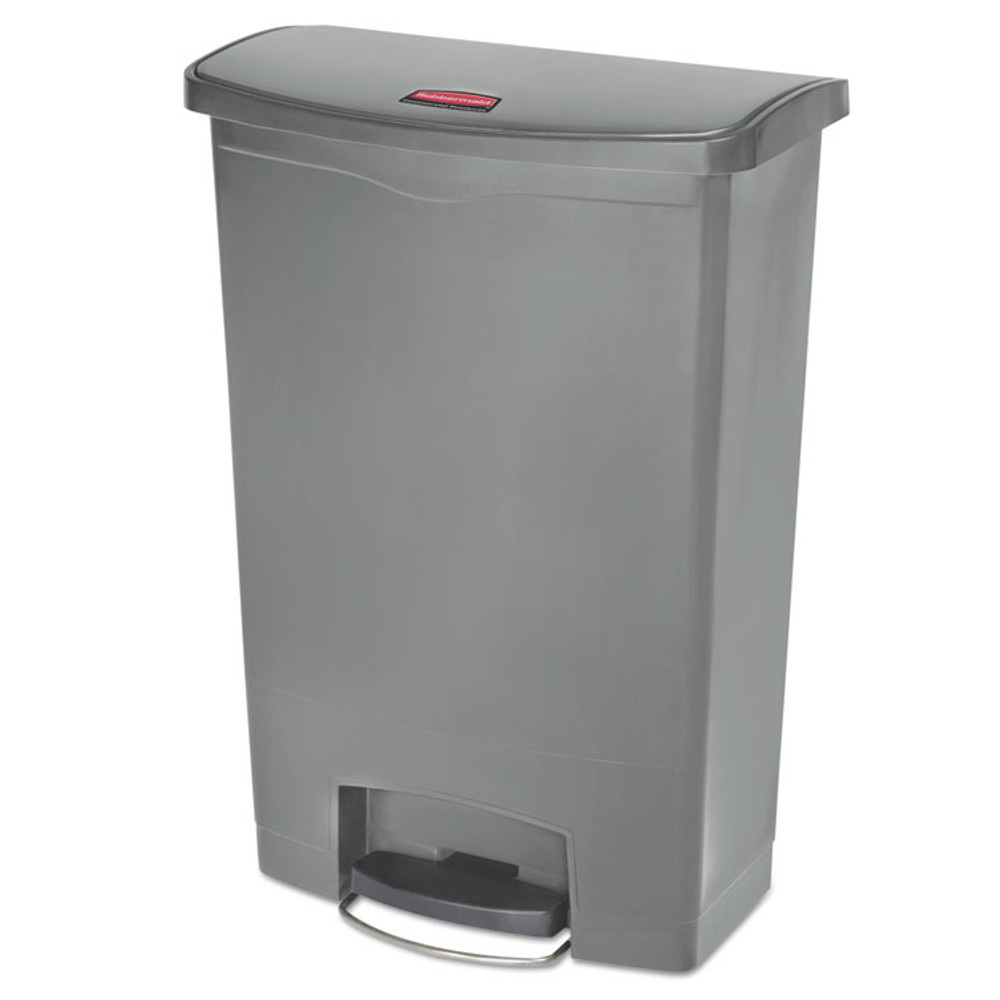 RUBBERMAID COMMERCIAL PROD. 1883606 Streamline Resin Step-On Container, Front Step Style, 24 gal, Polyethylene, Gray