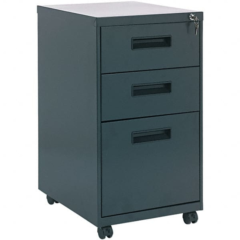 ALERA ALEPABBFCH Pedestal File Cabinet: 3 Drawers, Steel, Charcoal