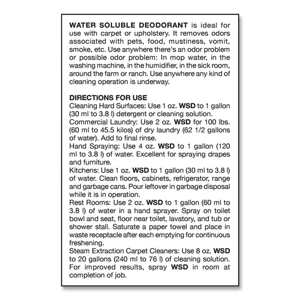 BIG D Industries 358 Water-Soluble Deodorant, Mountain Air, 32 oz Bottle, 12/Carton