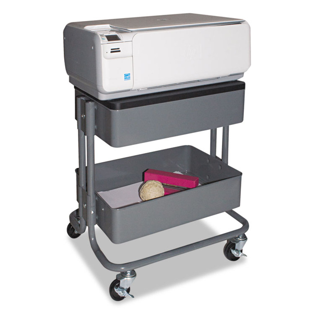VERTIFLEX PRODUCTS VF51025 Adjustable Multi-Use Storage Cart and Stand-Up Workstation, 15.25" x 11" x 18.5" to 39", Gray