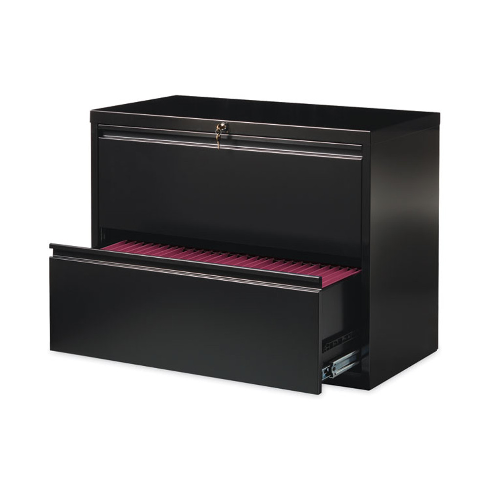 HIRSH INDUSTRIES SPACE SOLUTIONS 14983 Lateral File Cabinet, 2 Letter/Legal/A4-Size File Drawers, Black, 36 x 18.62 x 28