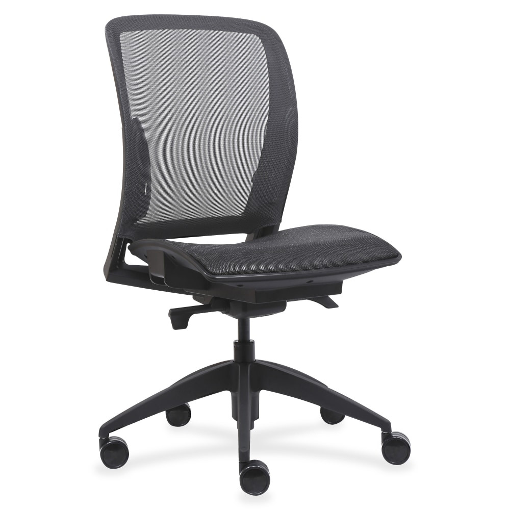 SP RICHARDS Lorell LLR83106  Ergonomic Mesh Armless Mid-Back Chair, Black