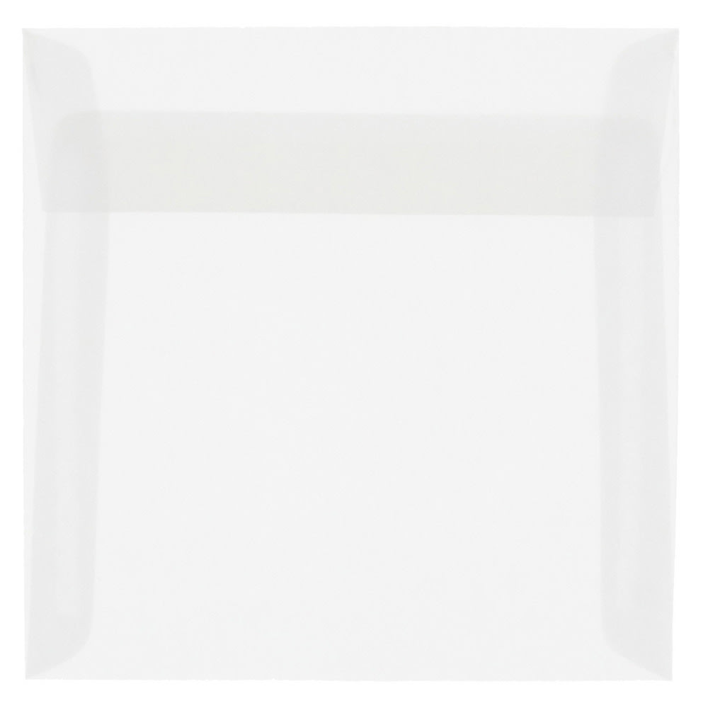 JAM PAPER AND ENVELOPE 2851340 JAM Paper Translucent Vellum Invitation Envelopes, 7in x 7in, Gummed Seal, Clear, Pack Of 25