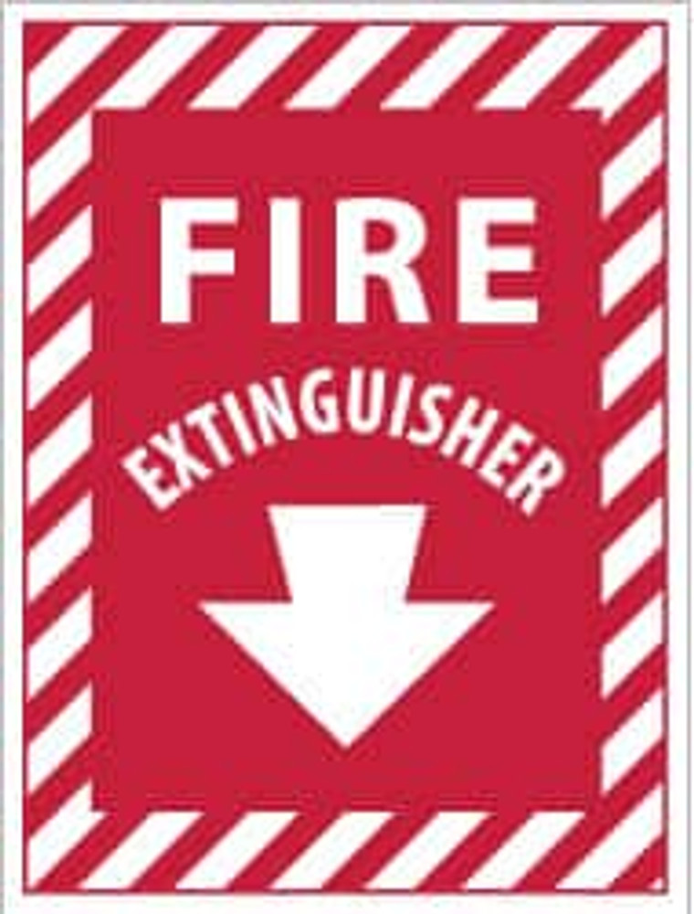 AccuformNMC FXPS4P Fire Extinguisher, Pressure Sensitive Vinyl Fire Sign