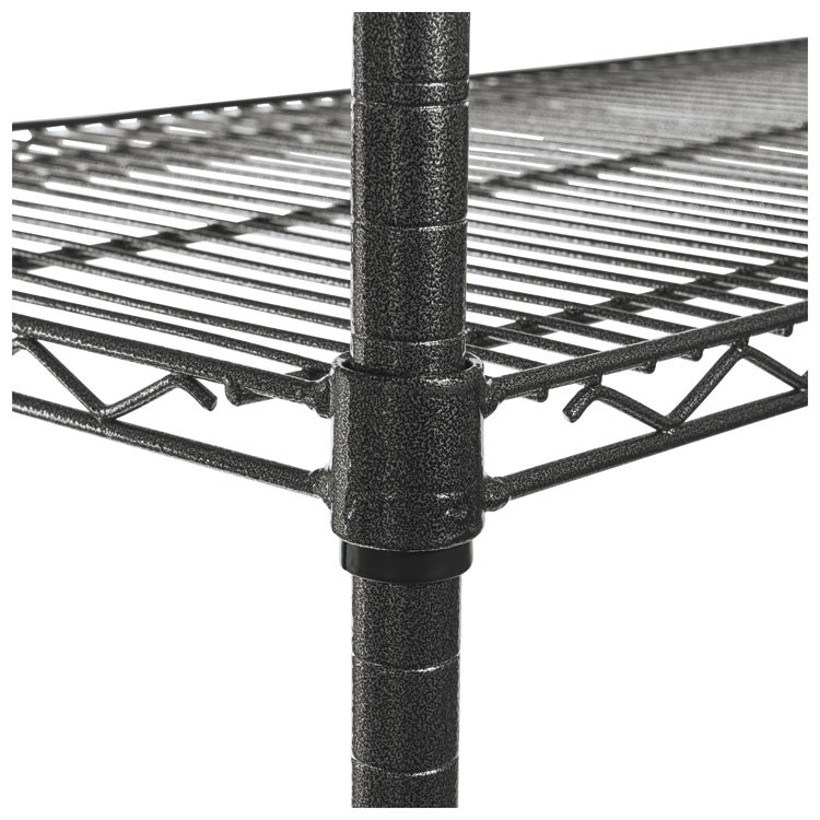 ALERA SW604818BA NSF Certified 4-Shelf Wire Shelving Kit with Casters, 48w x 18d x 72h, Black Anthracite