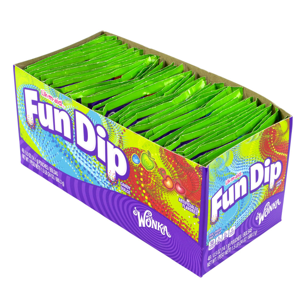 NESTLE WATERS NORTH AMERICA Willy Wonka 209-00166 Wonka Lik M Aid Fun Dip, Small, 0.5 Oz, Pack Of 48