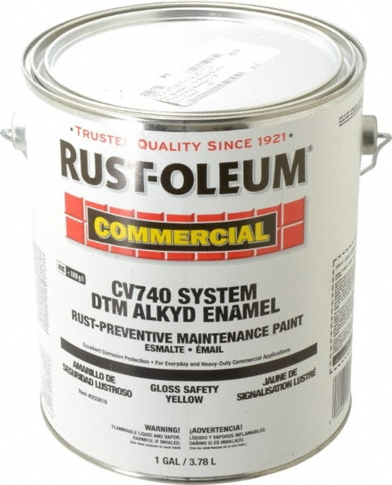 Rust-Oleum 255616 Alkyd Enamel Paint: 1,280 fl oz, Gloss, Safety Yellow