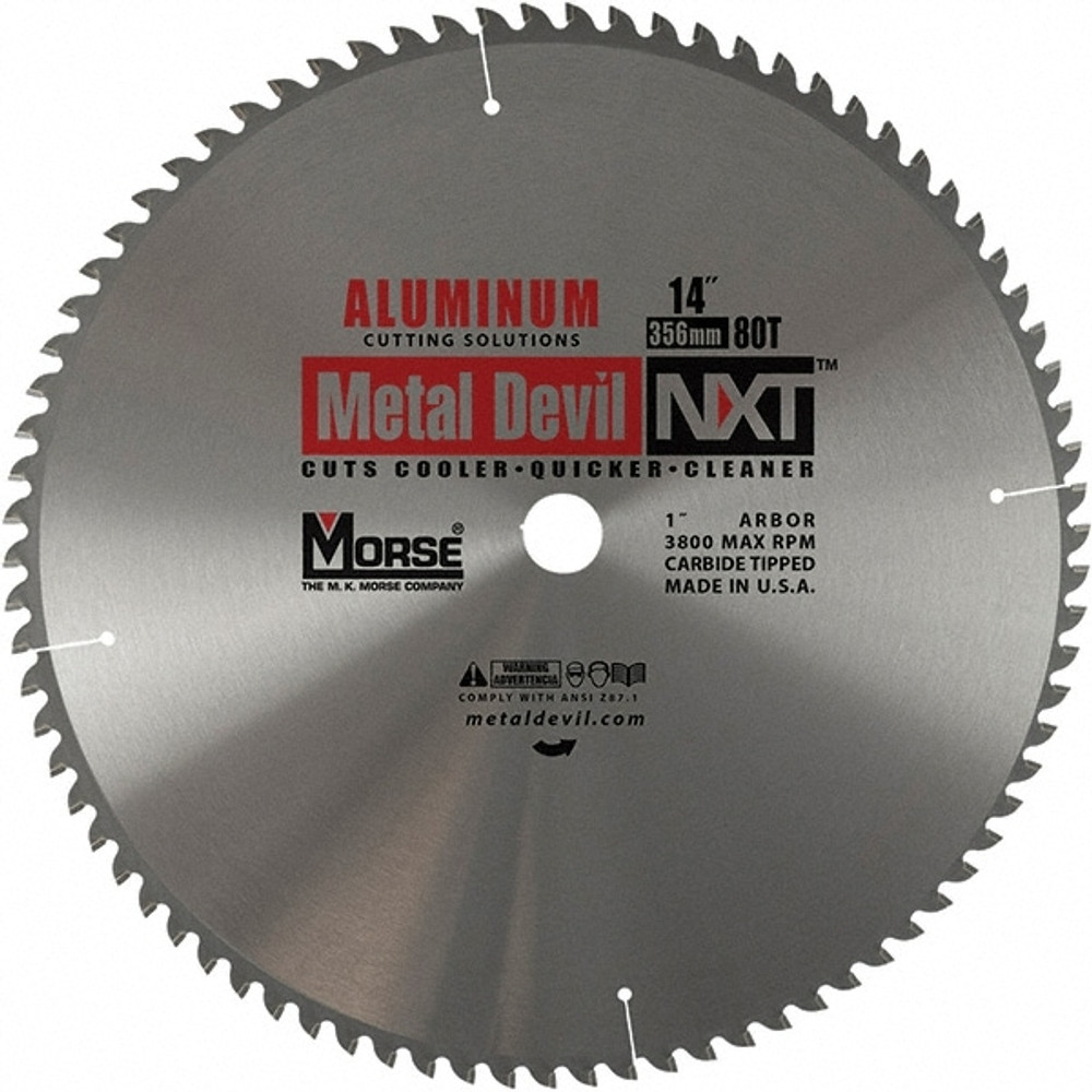 M.K. MORSE CSM1480FNFC Wet & Dry Cut Saw Blade: 14" Dia, 1" Arbor Hole, 0.102" Kerf Width, 80 Teeth