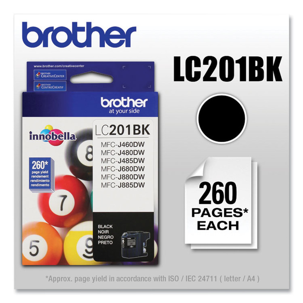 BROTHER INTL. CORP. LC201BK LC201BK Innobella Ink, 260 Page-Yield, Black