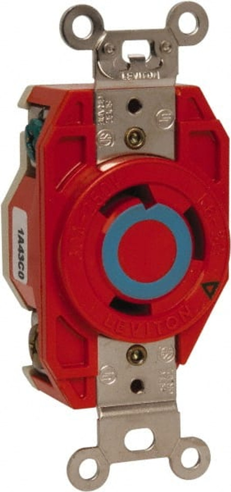 Leviton 2620-IG Straight Blade Single Receptacle: NEMA L6-30R, 30 Amps, Isolated Ground