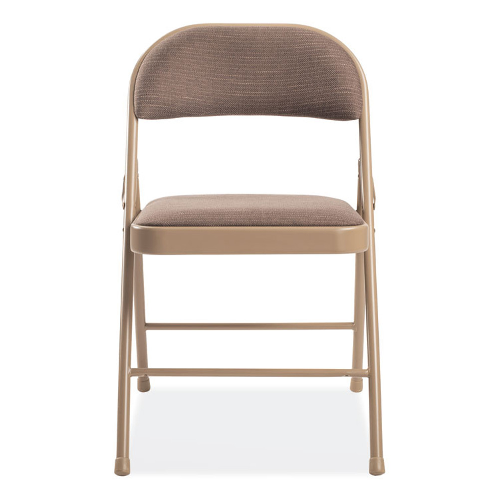 NATIONAL PUBLIC SEATING BASICS by NPS® 973 970 Series Fabric Padded Steel Folding Chair, Supports Up to 250 lb, 17.75" Seat Height, Star Trail Brown, 4/Carton