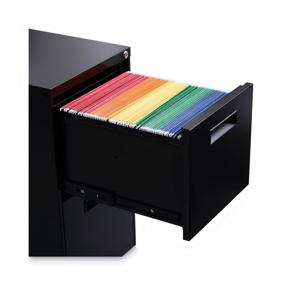 ALERA PAFFBL File Pedestal, Left or Right, 2 Legal/Letter-Size File Drawers, Black, 14.96" x 19.29" x 27.75"