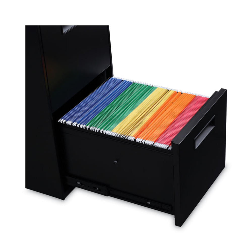ALERA PAFFBL File Pedestal, Left or Right, 2 Legal/Letter-Size File Drawers, Black, 14.96" x 19.29" x 27.75"