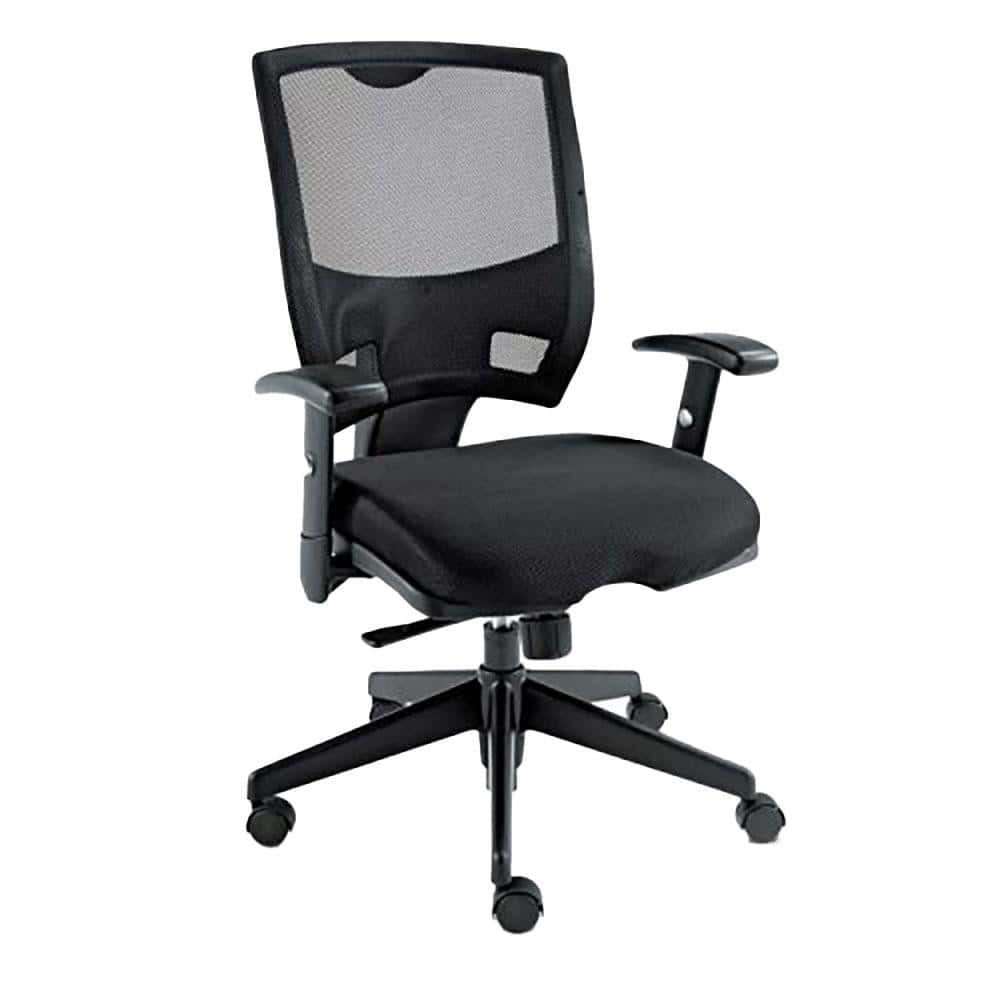 ALERA ALEET4017B Task Chair:  Fabric,  Adjustable Height,  17-1/7 to  21-2/3" Seat Height,  Black