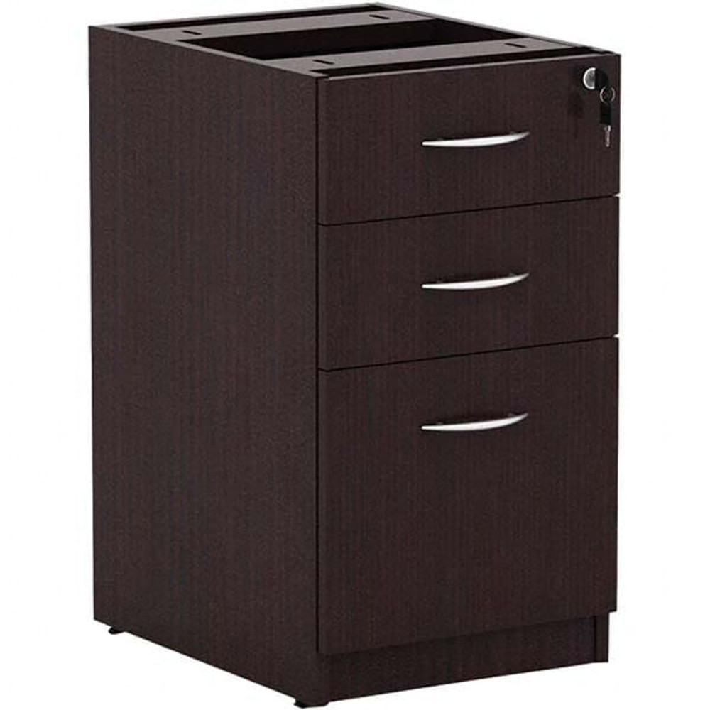 ALERA ALEVA532822ES Pedestal File Cabinet: 3 Drawers, Textured Woodgrain Laminate, Espresso