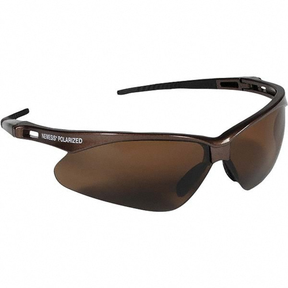 KleenGuard 28637 Safety Glass: Scratch-Resistant, Polycarbonate, Brown Lenses, Full-Framed, UV Protection