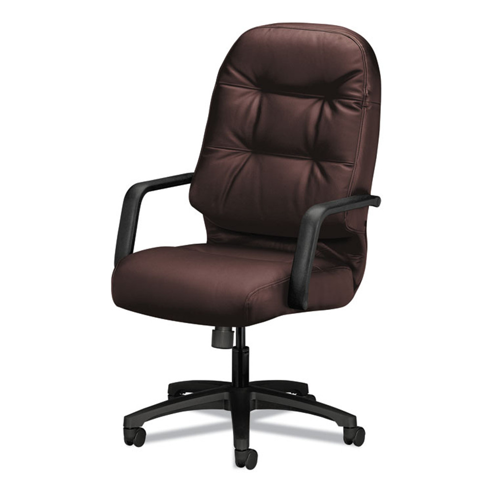 HON COMPANY 2091SR69T Pillow-Soft 2090 Series Executive High-Back Swivel/Tilt Chair, Supports 300 lb, 16.75" to 21.25" Seat, Burgundy, Black Base