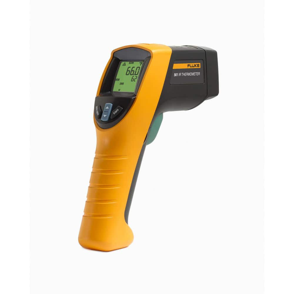 Fluke FLUKE-561 CAL Infrared Thermometers; Display Type: Backlit LCD ; Compatible Surface Type: Concrete; Dark; Dull; Light; Shiny ; Distance to Spot Ratio: 12:1 ; Screen Size: 0