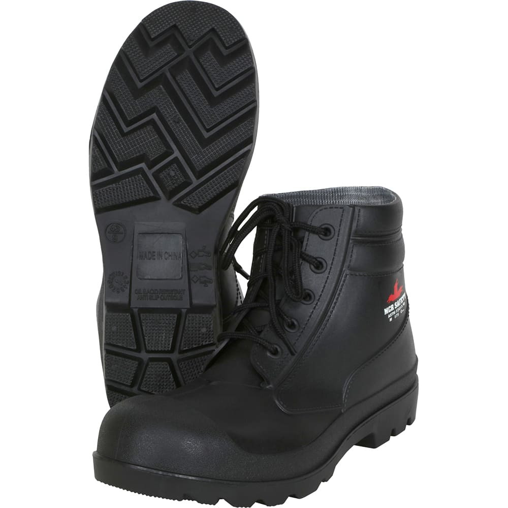 MCR Safety BPB6S13 Rubber Boots: Industrial, Polyvinylchloride, Steel Toe, Black, For Size 13 Shoe