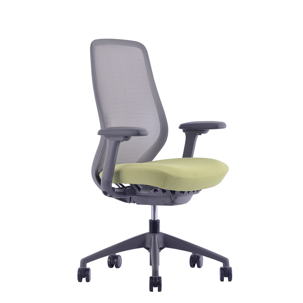 OFFICE DEPOT V-WP6000GF-LME WorkPro 6000 Series Multifunction Ergonomic Mesh/Fabric High-Back Executive Chair, Gray Frame/Lime Seat, BIFMA Compliant