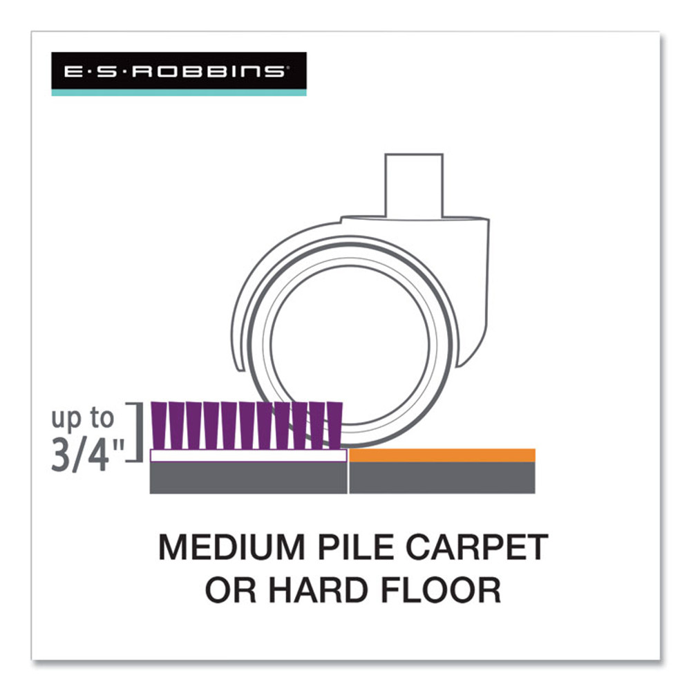 E.S. ROBBINS ES 121442 Floor+Mate, For Hard Floor to Medium Pile Carpet up to 0.75", 46 x 48, Clear