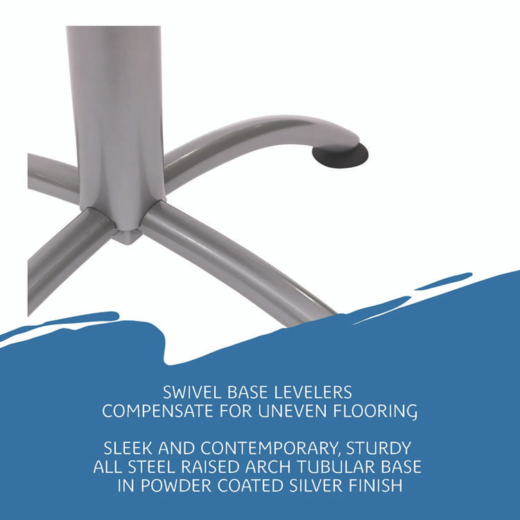 ICEBERG ENTERPRISES 65618 CafeWorks Cafe-Height Table, Square, 36" x 36" x 30", Graphite Granite/Silver