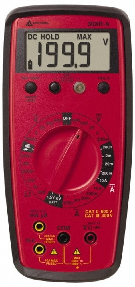 Amprobe 30XR-A CAT II & CAT III, Average Responding Digital & Manual Ranging Multimeter: 600 VAC/VDC